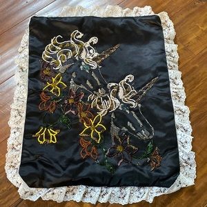 Handmade Beaded Unicorn Pillow Case‎ Cover